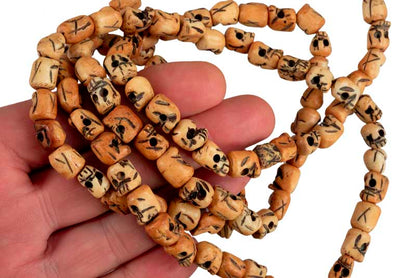 Collier Têtes de Mort Népalais 10mm – Mund Mala Bouddhiste 108 Perles