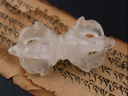 Vajra Dorje En Quartz Cristal De Roche – Symbole Bouddhiste Tibétain De L’Himalaya