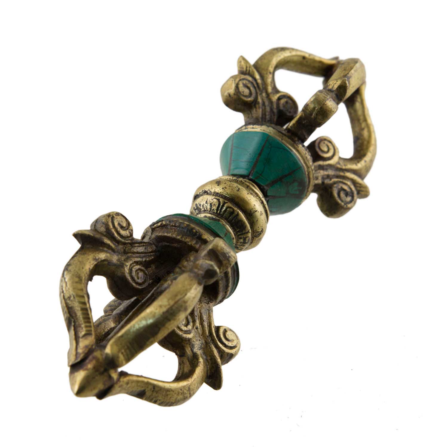 Dorje Vajra Tibétain À 4 Branches En Laiton – Objet Rituel Bouddhiste Du Népal