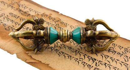 Dorje Vajra Tibétain À 4 Branches En Laiton – Objet Rituel Bouddhiste Du Népal