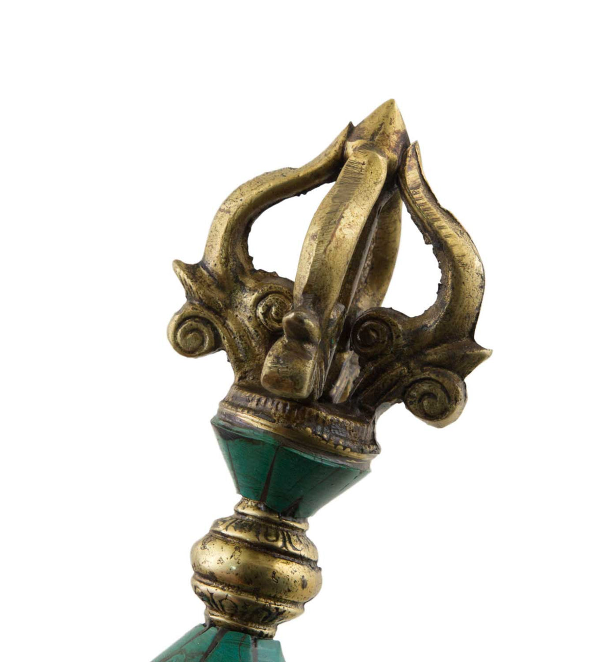Dorje Vajra Tibétain À 4 Branches En Laiton – Objet Rituel Bouddhiste Du Népal