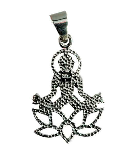 Pendentif Lotus en Argent 925 – Bijou Bouddhiste et Fleur de Lotus Yoga