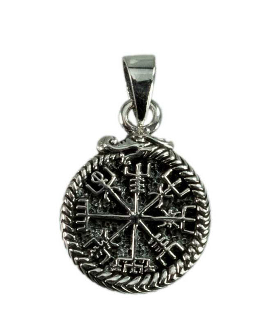 Pendentif Vegvísir – Boussole Viking en Argent 925