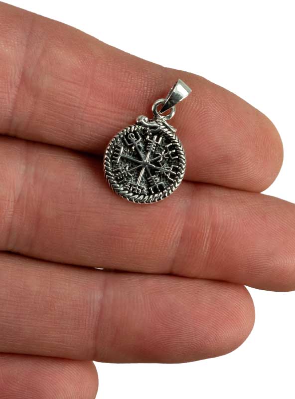 Pendentif Vegvísir – Boussole Viking en Argent 925