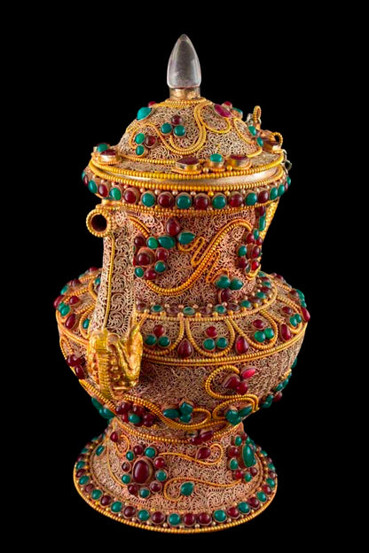 Bhumpa – Vase de Vie Tibétain en Cuivre et Laiton (Kalasha Rituel)