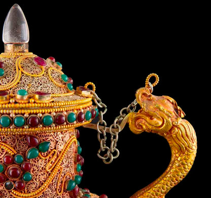 Bhumpa – Vase de Vie Tibétain en Cuivre et Laiton (Kalasha Rituel)