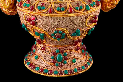 Bhumpa – Vase de Vie Tibétain en Cuivre et Laiton (Kalasha Rituel)