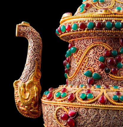 Bhumpa – Vase de Vie Tibétain en Cuivre et Laiton (Kalasha Rituel)