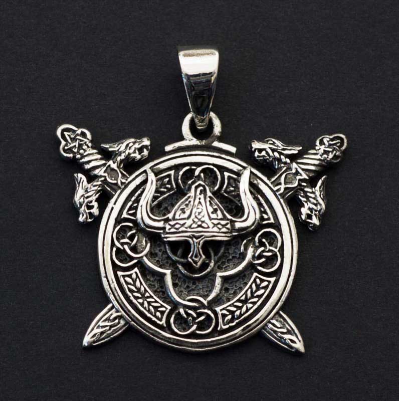 Pendentif Viking Bouclier Berserker en Argent 925