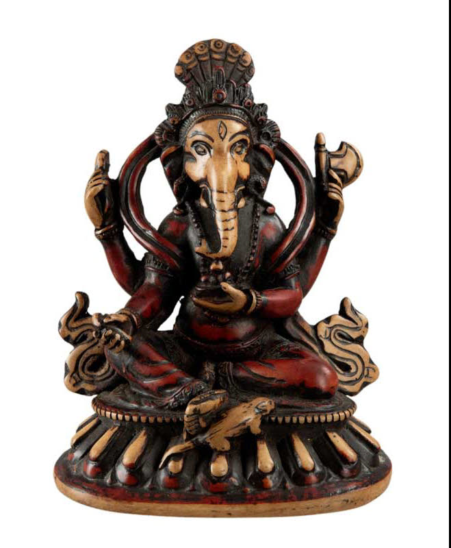 Statue Ganesh 16 cm En Résine – Figurine Dieu Hindou Artisanat Népalais