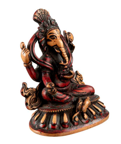 Statue Ganesh 16 cm En Résine – Figurine Dieu Hindou Artisanat Népalais