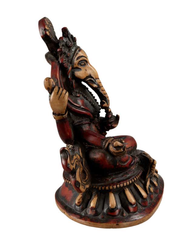 Statue Ganesh 16 cm En Résine – Figurine Dieu Hindou Artisanat Népalais