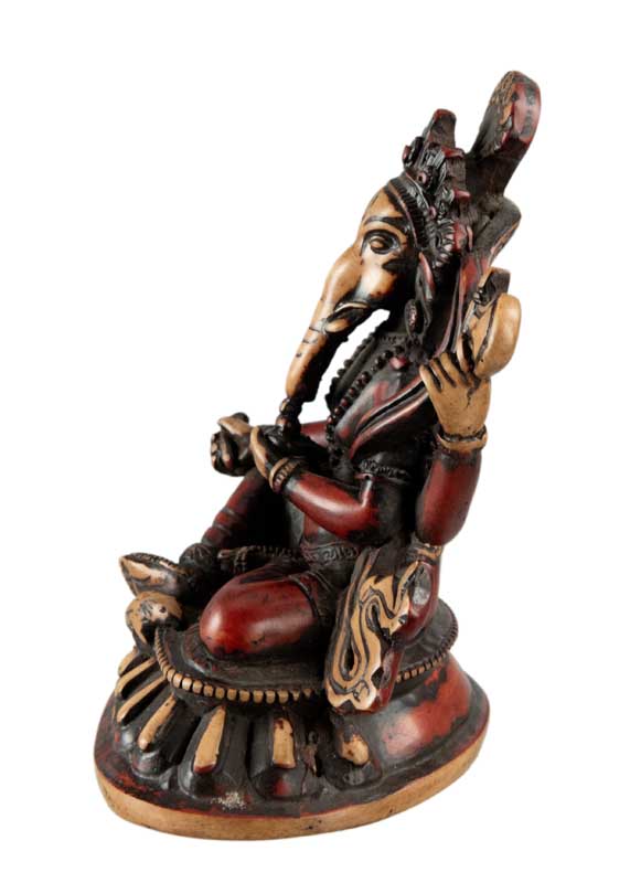 Statue Ganesh 16 cm En Résine – Figurine Dieu Hindou Artisanat Népalais