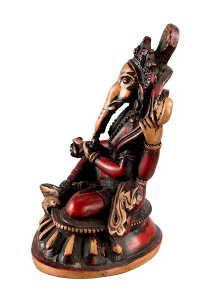 Statue Ganesh 16 cm En Résine – Figurine Dieu Hindou Artisanat Népalais