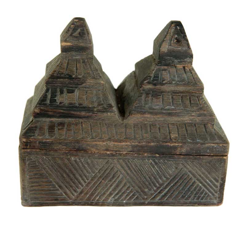 Boîte À Tikka En Bois Sculpté – Art Populaire Du Rajasthan Inde