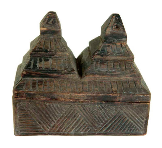 Boîte À Tikka En Bois Sculpté – Art Populaire Du Rajasthan Inde