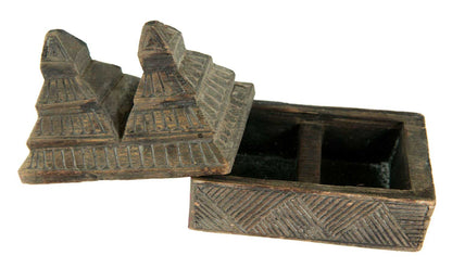 Boîte À Tikka En Bois Sculpté – Art Populaire Du Rajasthan Inde