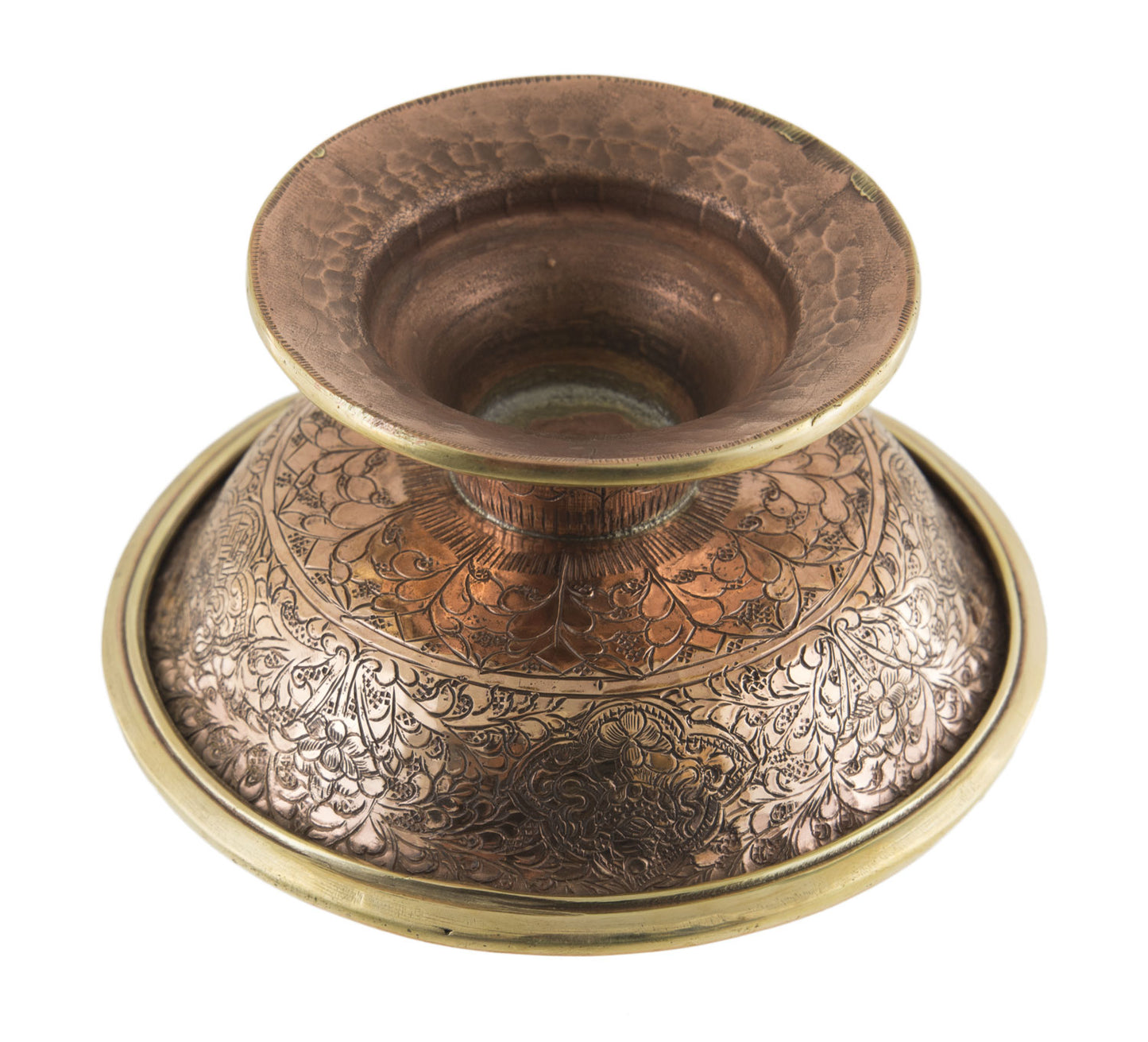 Serkyem tibétain en cuivre – Coupe et vase d'offrandes rituelles bouddhistes