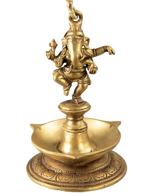 Lampe À Huile Ganesh Dansant – Artisanat Indien