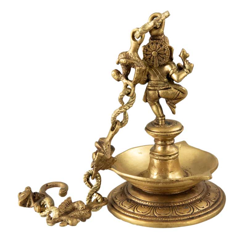 Lampe À Huile Ganesh Dansant – Artisanat Indien