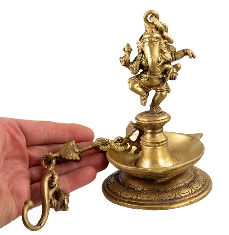 Lampe À Huile Ganesh Dansant – Artisanat Indien