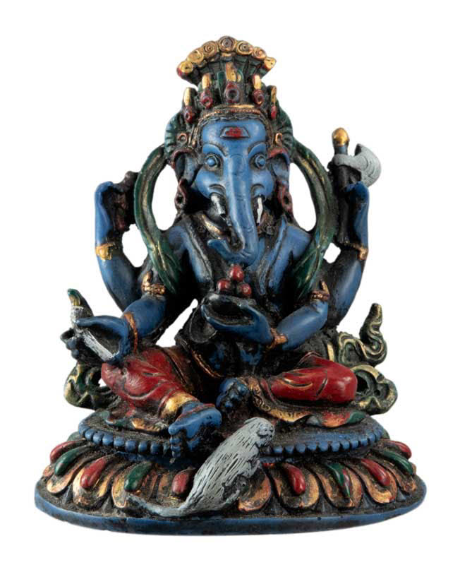 Statue Ganesh Bleu En Résine – Artisanat Népalais