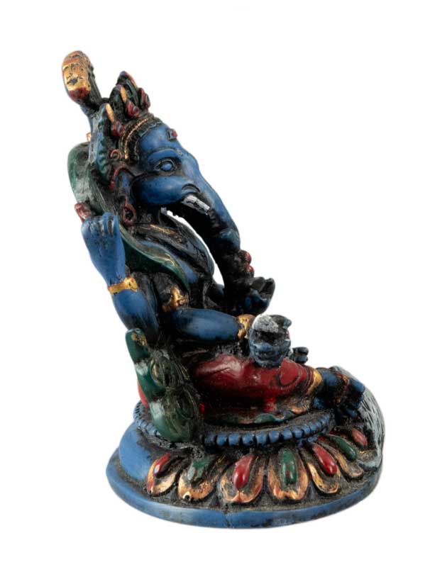 Statue Ganesh Bleu En Résine – Artisanat Népalais
