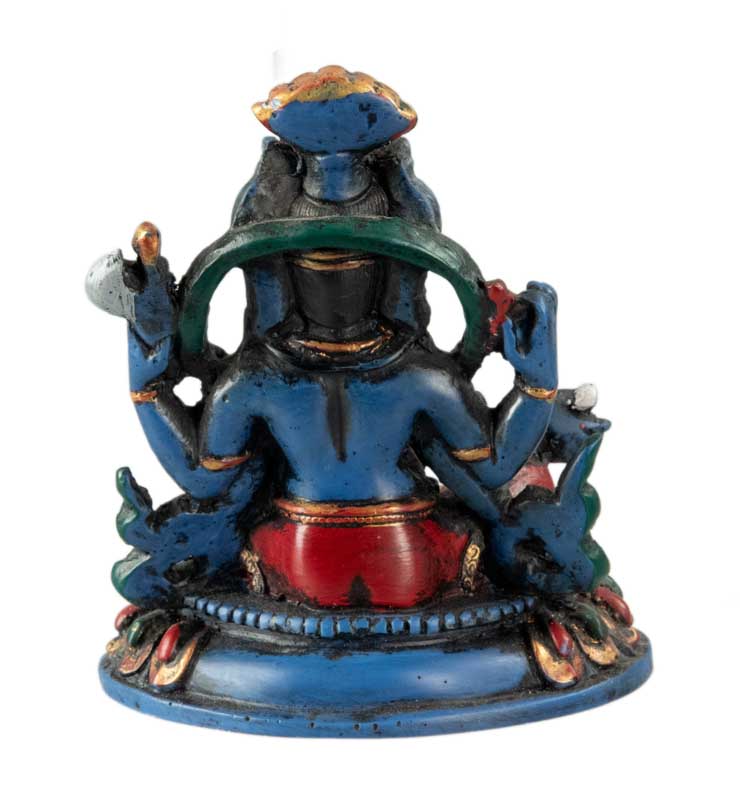 Statue Ganesh Bleu En Résine – Artisanat Népalais