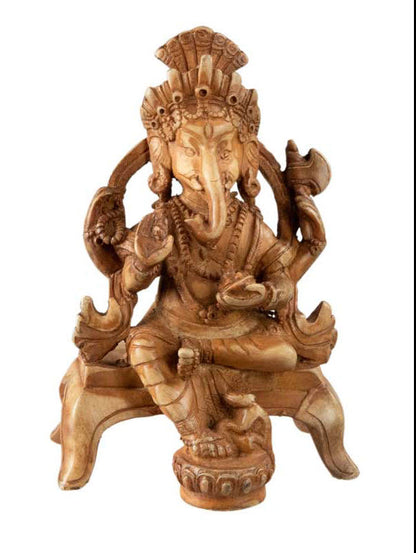 Statue Ganesh 13 cm En Résine – Figurine Artisanale Népal