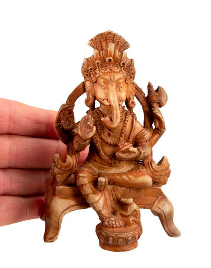 Statue Ganesh 13 cm En Résine – Figurine Artisanale Népal