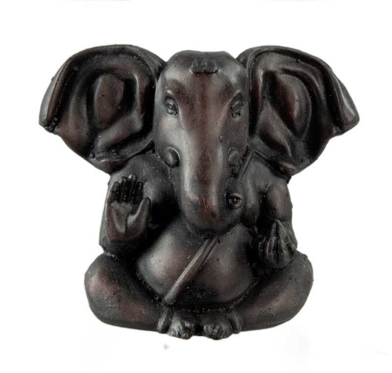 Statue Ganesh en Résine Bordeaux – Dieu Hindou à Tête d’Éléphant