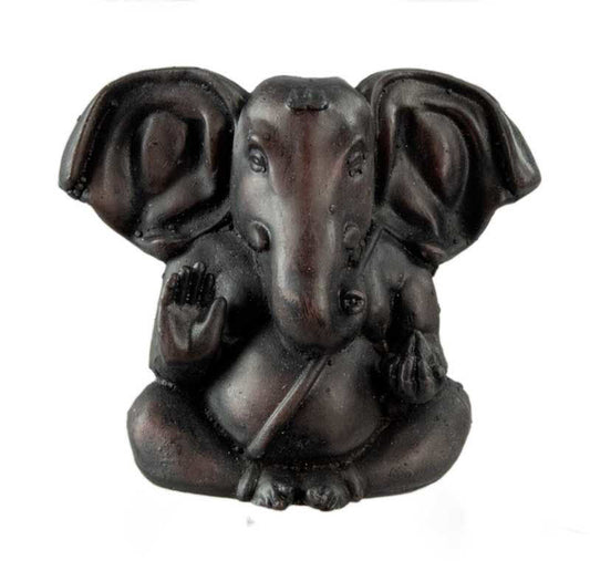 Statue Ganesh en Résine Bordeaux – Dieu Hindou à Tête d’Éléphant