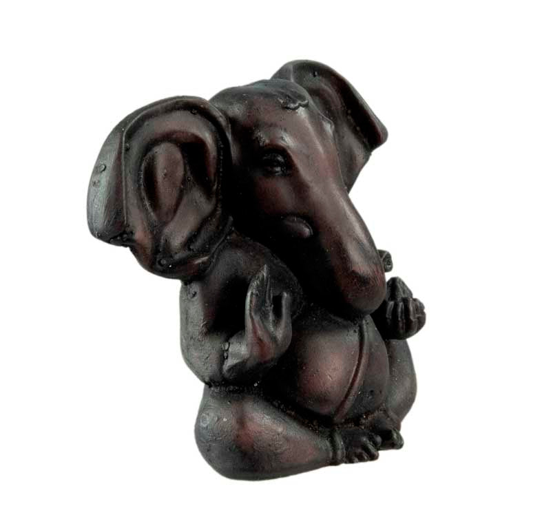 Statue Ganesh en Résine Bordeaux – Dieu Hindou à Tête d’Éléphant