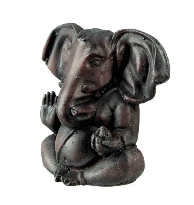 Statue Ganesh en Résine Bordeaux – Dieu Hindou à Tête d’Éléphant