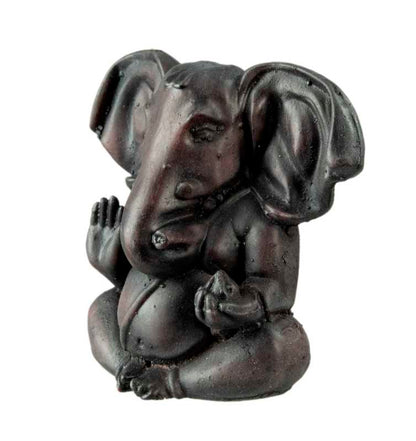Statue Ganesh en Résine Bordeaux – Dieu Hindou à Tête d’Éléphant