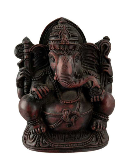 Statue Ganesh En Résine Bordeaux – Artisanat Népalais