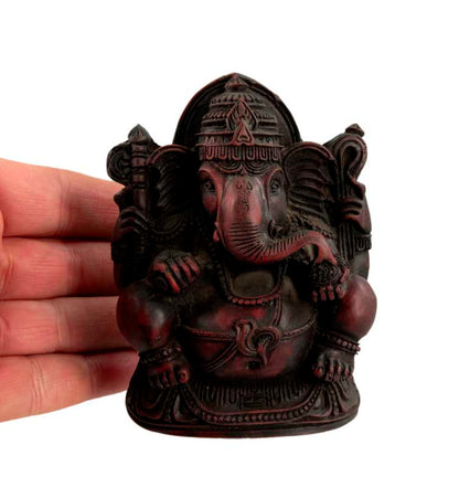 Statue Ganesh En Résine Bordeaux – Artisanat Népalais