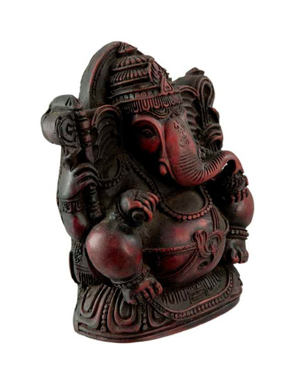 Statue Ganesh En Résine Bordeaux – Artisanat Népalais