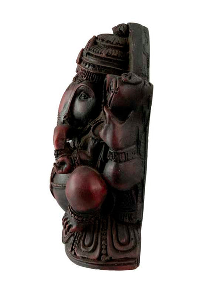 Statue Ganesh En Résine Bordeaux – Artisanat Népalais