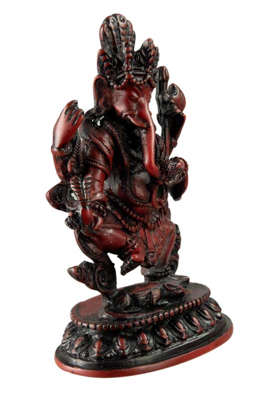 Statue Ganesh 15 cm En Résine Rouge – Artisanat Népalais
