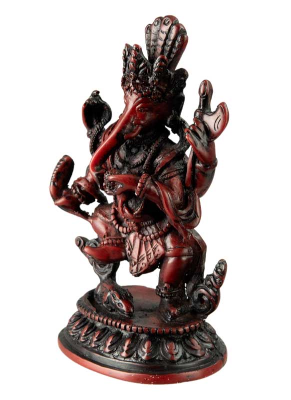 Statue Ganesh 15 cm En Résine Rouge – Artisanat Népalais
