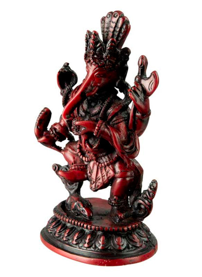 Statue Ganesh 15 cm En Résine Rouge – Artisanat Népalais