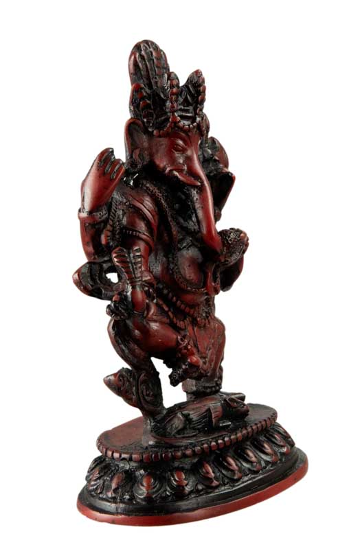 Statue Ganesh 15 cm En Résine Rouge – Artisanat Népalais