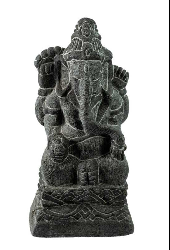Statue Ganesh en Pierre de Lave – Sculpture Hindoue Artisanale d’Indonésie