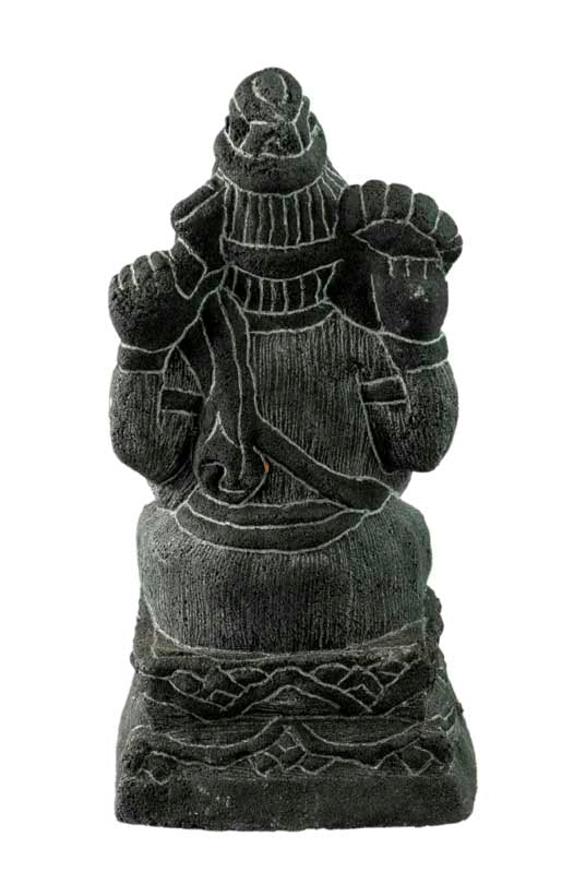 Statue Ganesh en Pierre de Lave – Sculpture Hindoue Artisanale d’Indonésie