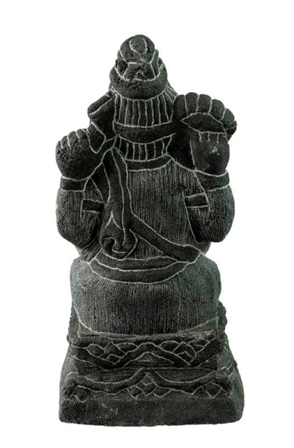Statue Ganesh en Pierre de Lave – Sculpture Hindoue Artisanale d’Indonésie