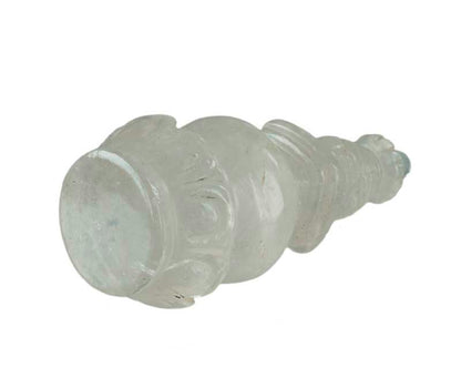 Stupa Tibétain En Cristal De Roche Quartz 10.2 cm – Reliquaire Bouddhiste Du Népal
