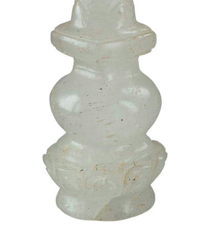 Stupa Tibétain En Cristal De Roche Quartz 10.9 cm – Statue Bouddhiste Du Népal