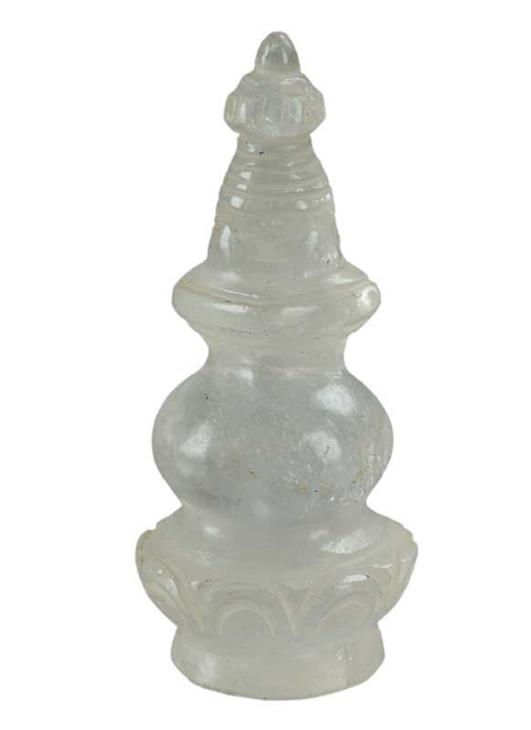 Stupa Bouddhiste Tibétain En Cristal De Roche Quartz – Artisanat Du Népal