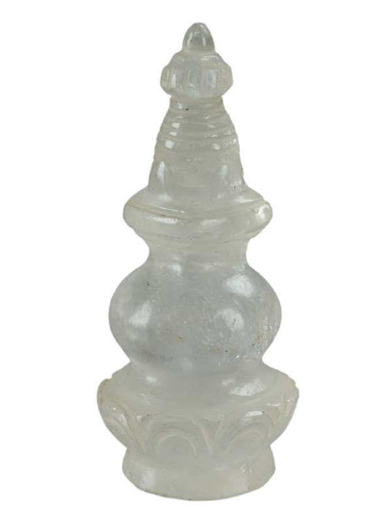 Stupa Bouddhiste Tibétain En Cristal De Roche Quartz – Artisanat Du Népal